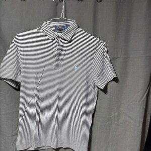 Polo by Ralph Lauren Men's Black and White Striped Polo Shirt